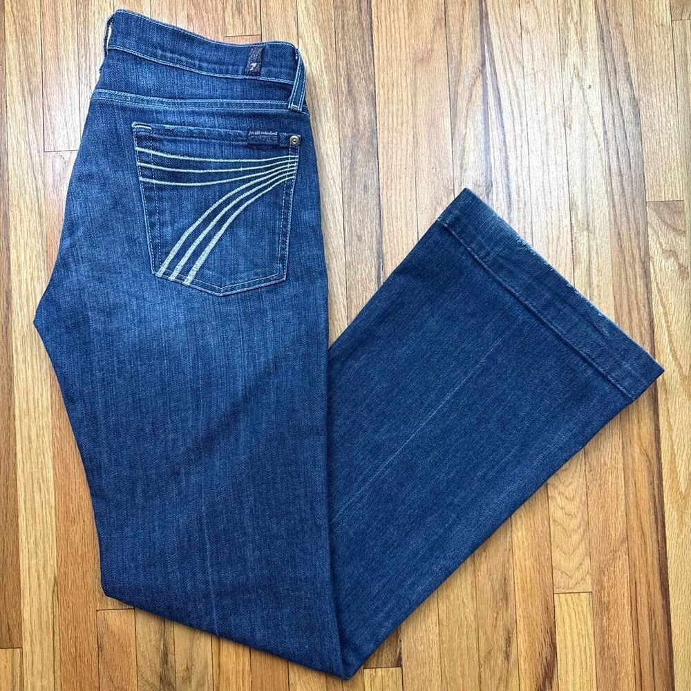 7-for-all-mankind Women's Blue and Navy Jeans